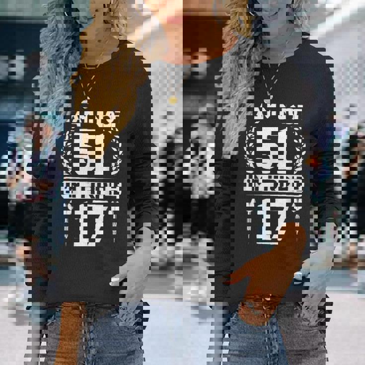 51歳の誕生日 ダーツプレイヤー おもしろダーツ 長袖Tシャツ 彼女への贈り物