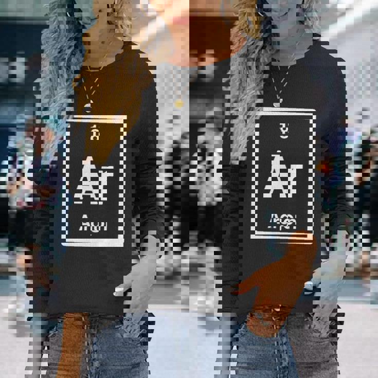 Argon Ar 元素周期表 サイエンスギフト 長袖Tシャツ 彼女への贈り物