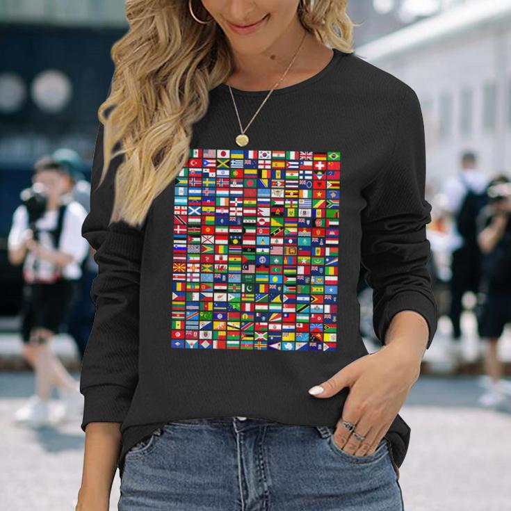 Banderas Del Mundo Banderas Internacionales Banderas De País Para Niños Camiseta de manga larga Regalos para ella