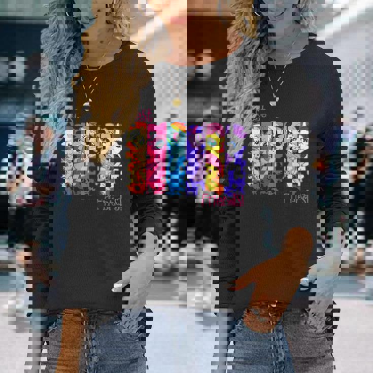 Best Friend レトロレインボーダッシュフラッターシャイレアリティ 長袖Tシャツ 彼女への贈り物