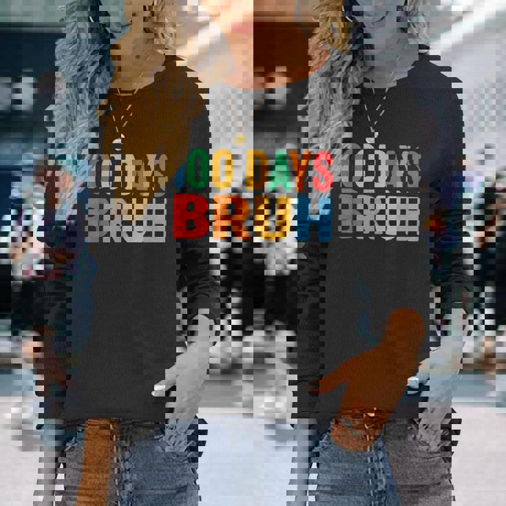 Bruh 100Th Day Ofchool 100 Days Ofchool シャツ キッズ 男の子 長袖Tシャツ 彼女への贈り物