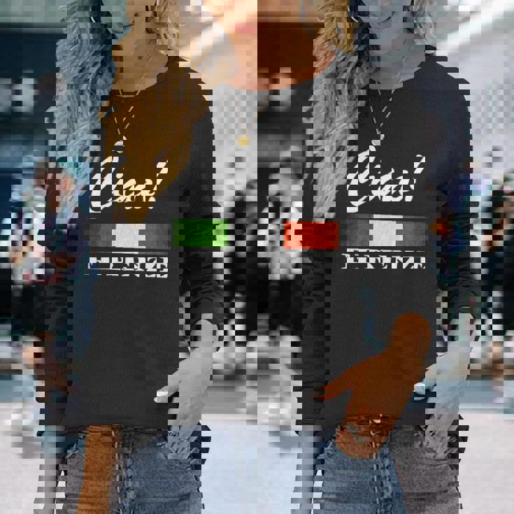 Ciao Italia トリコローレ イタリア国旗 フィレンツェ フィレンツェ イタリア 長袖tシャツ 長袖Tシャツ 彼女への贈り物