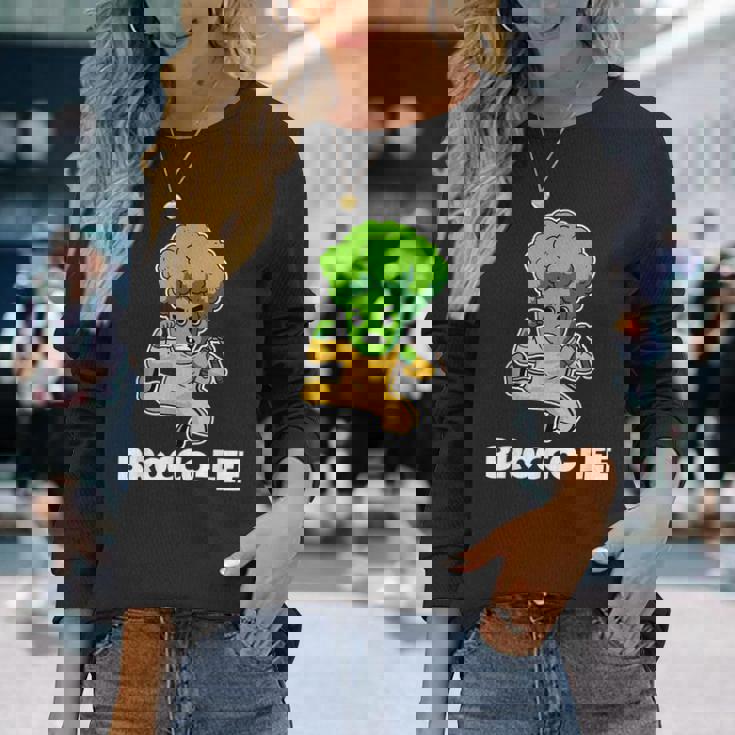 Divertente Kung Fu Karate Regalo Broccoli Brocco-Lee Maglietta a maniche lunghe Regalos para ella