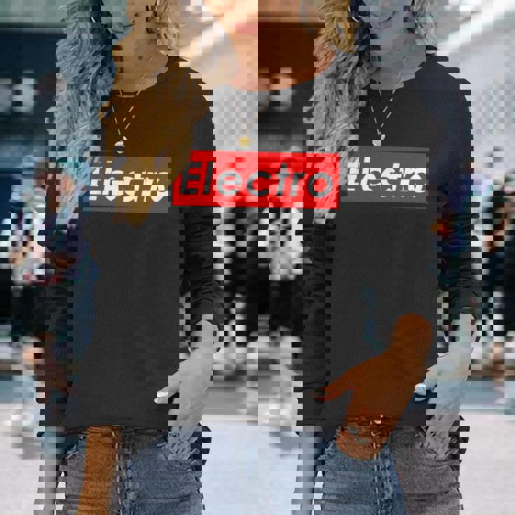 Electro Electronic House Music Edm Electro Mix 長袖Tシャツ 彼女への贈り物