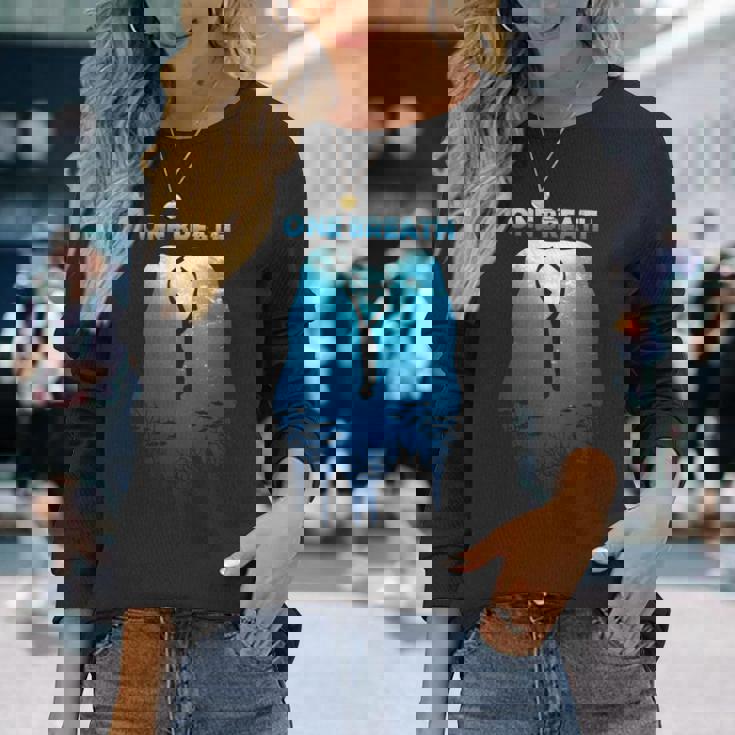 Freediving One Breath ダイビング Apnea オーシャンフリー ダイブシー 長袖tシャツ 長袖Tシャツ 彼女への贈り物