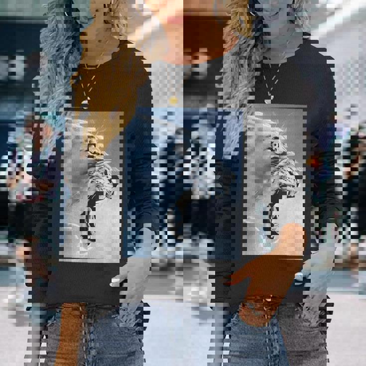 Lion Monkey Meme Ragebait Meme Brain Red Gen Alpha Meme Long Sleeve T-Shirt Gifts for Her