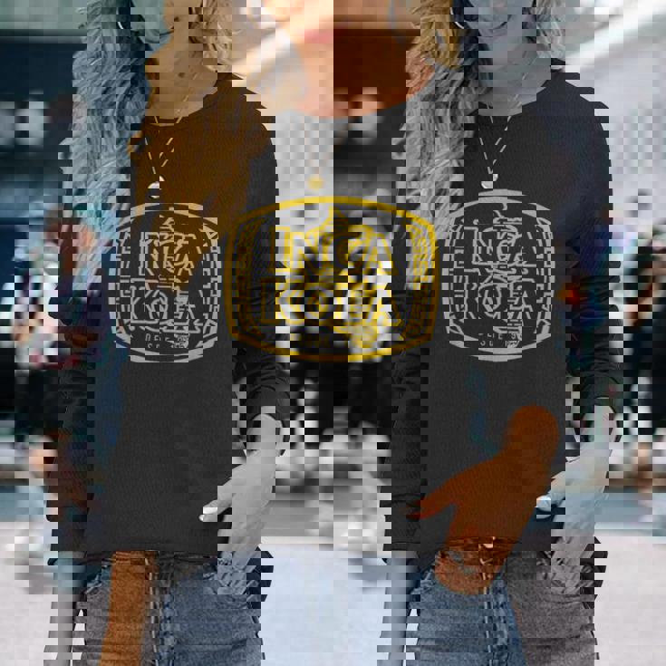 Inca Kola ペルーゴールデンコーラ バブルガムクリーム ソーダ ゴールド 長袖Tシャツ 彼女への贈り物