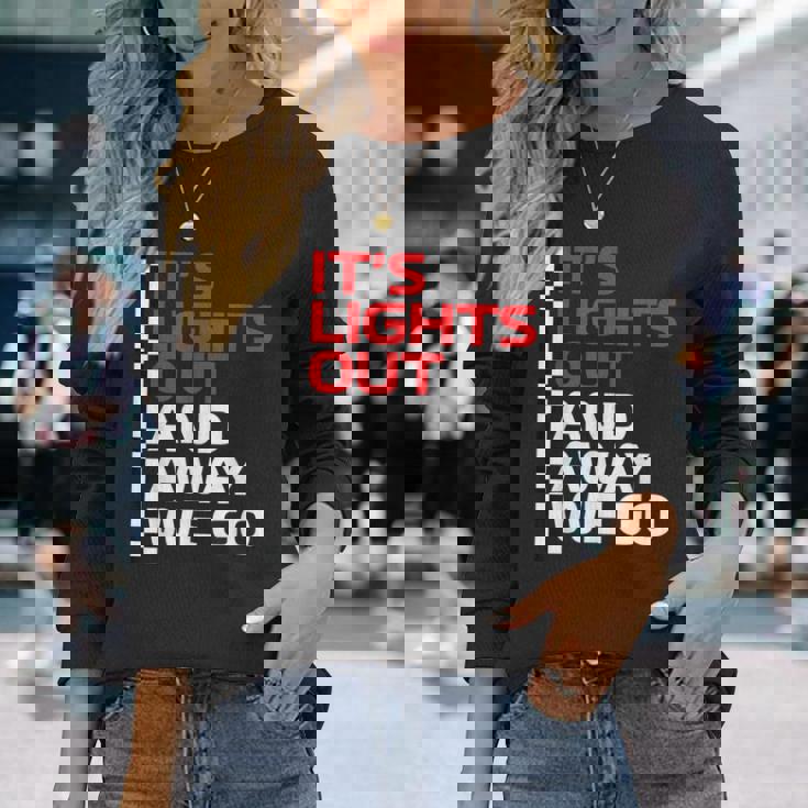 It's Lights Out And Away We Go Race Weekモータースポーツレーシング 長袖Tシャツ 彼女への贈り物
