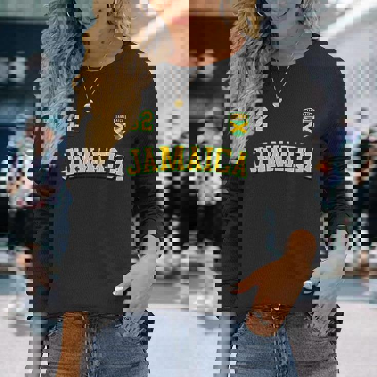 Jamaica 62 2024 年独立記念日ジャマイカ国旗ジャージ 長袖tシャツ 長袖Tシャツ 彼女への贈り物