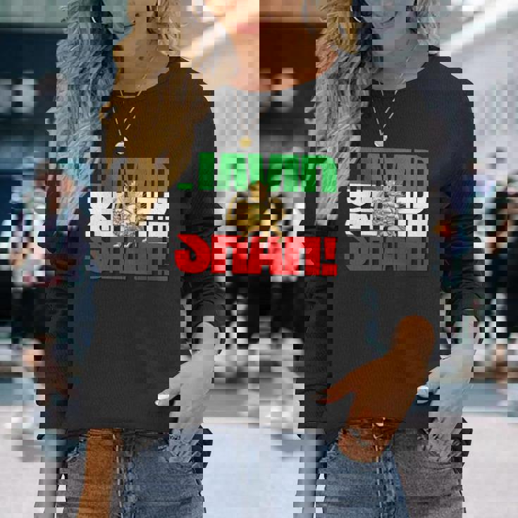 Javidhah イラン国旗 ペルシャパフラヴィー ライオンと太陽 長袖tシャツ 長袖Tシャツ 彼女への贈り物