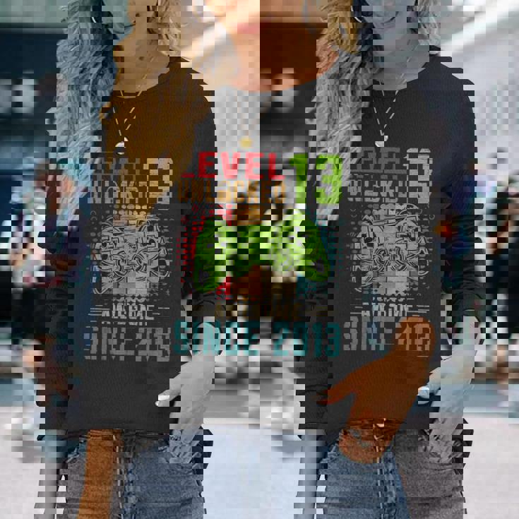 Level 13 Unlocked Birthday 13 Year Old 13Th Birthday 長袖Tシャツ 彼女への贈り物