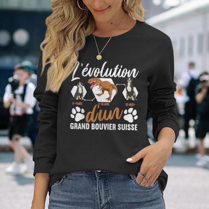 L'évolution D'un Grand Bouvieruisse T-shirt à manches longues Cadeaux pour elle