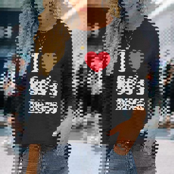 I Love 80S ディスコミュージック レトロディスコ 長袖Tシャツ 彼女への贈り物