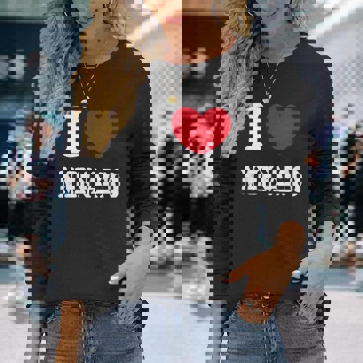 I Love Minato ミナトが大好きです 長袖Tシャツ 彼女への贈り物