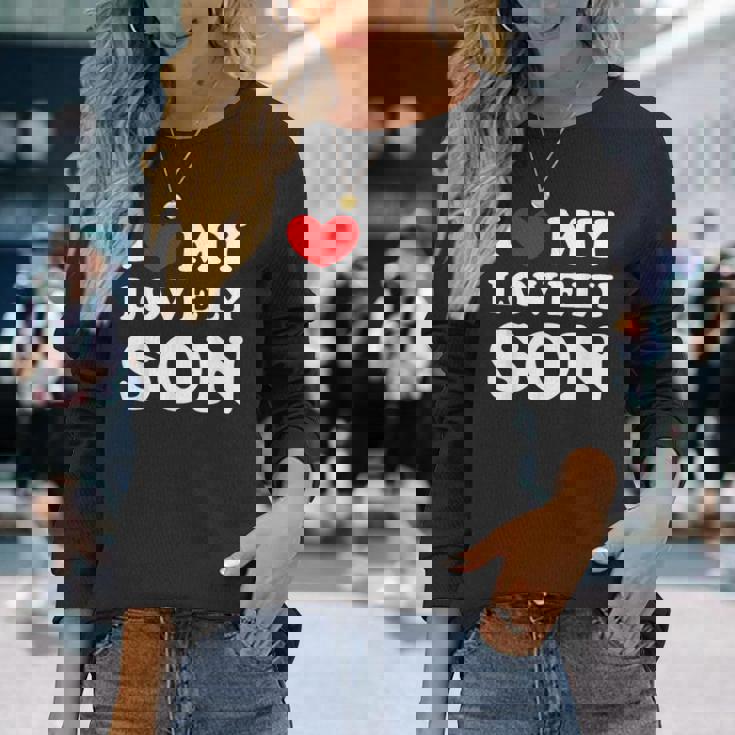 I Love My Lovelyon 愛しい息子を愛しています 長袖Tシャツ 彼女への贈り物