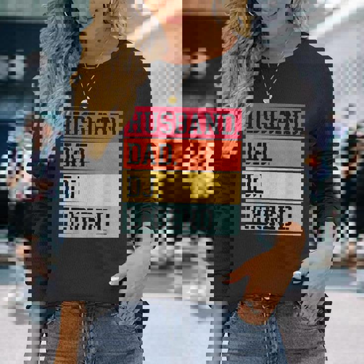 Marito Papà Dj Leggenda Divertente Dj Disc Music Lover Maglietta a maniche lunghe Regalos para ella