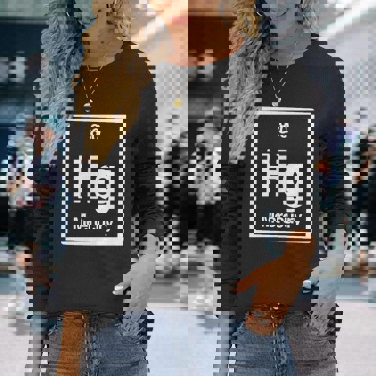 Mercury Hg 元素周期表 サイエンスギフト 長袖Tシャツ 彼女への贈り物