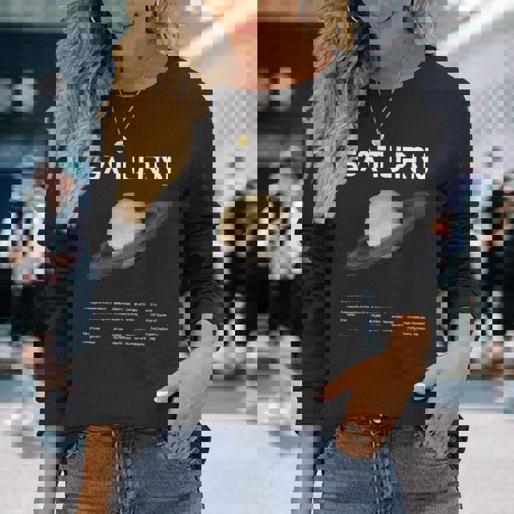 Nerdyaturn 天文学 科学 惑星 太陽系 事実 Wt 長袖Tシャツ 彼女への贈り物