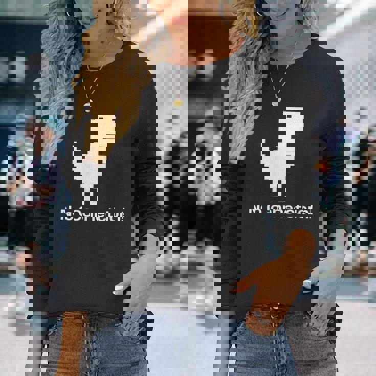 No Internet Dinosaur- No ConnectionChrome Brower 長袖Tシャツ 彼女への贈り物