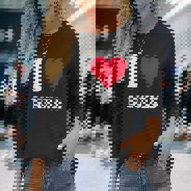 Red Heart I Love Lulu 長袖Tシャツ 彼女への贈り物