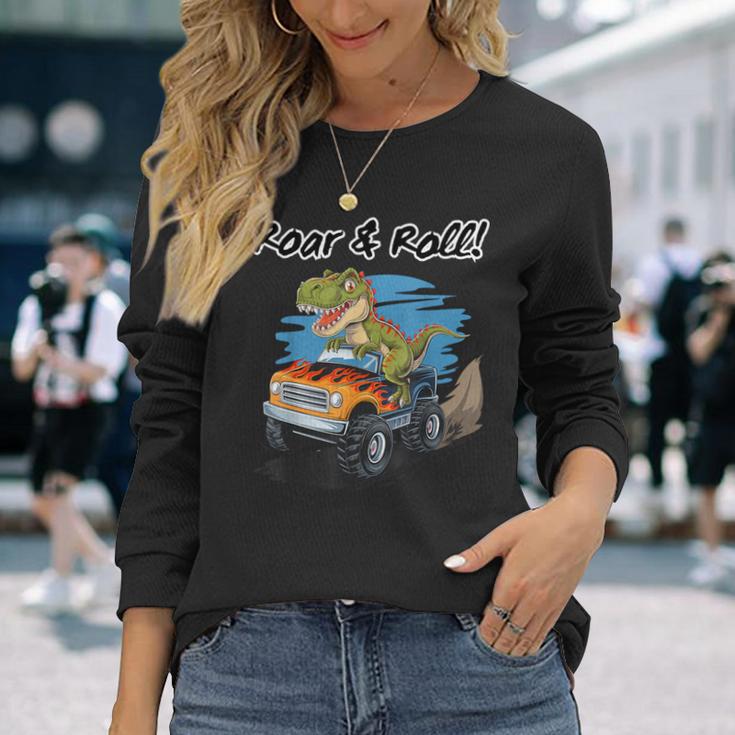 Roar & Roll Dinosaure Monster Truck T-shirt à manches longues Cadeaux pour elle