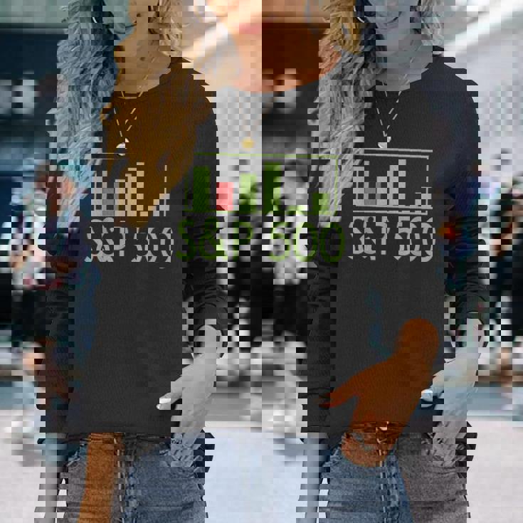 S&P 500 アメリカ株インデックス証券取引知識財務 長袖Tシャツ 彼女への贈り物