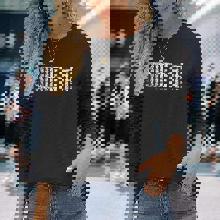 Sober Afobriety アルコールフリー グランジ 長袖Tシャツ 彼女への贈り物