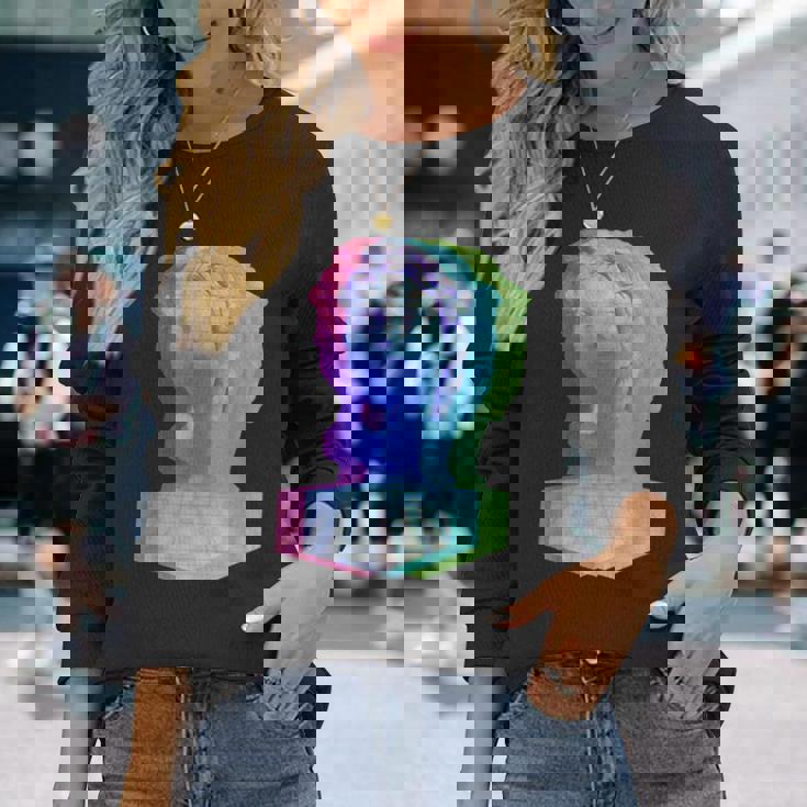 Vaporwave シュールグリッチアートシャツ 長袖Tシャツ 彼女への贈り物