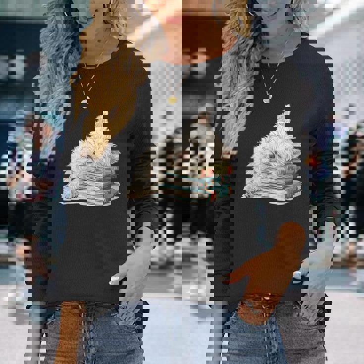 West Highland Terrier Books 犬種 ウェスティ 長袖Tシャツ 彼女への贈り物