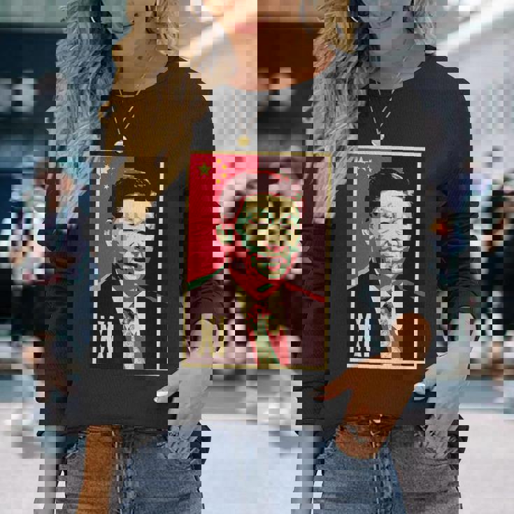 Xi Jinping China President Chinese 習近平中国中国共産党主席中国共産党 長袖Tシャツ 彼女への贈り物