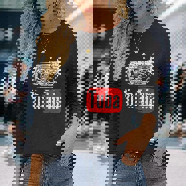 You Tuba 面白いマーチングバンド ヴィンテージ チューバ ユーフォニアム 長袖Tシャツ 彼女への贈り物