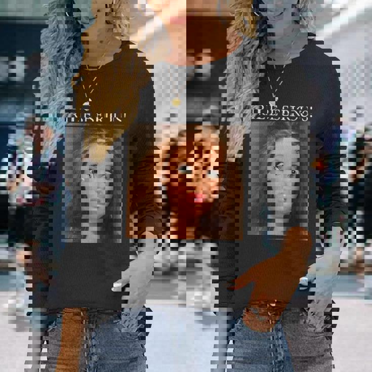 おもしろいドールフェイスミームガール本気で 長袖Tシャツ 彼女への贈り物