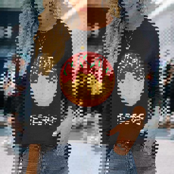 おもしろたこ焼き 日本料理 大阪料理 ひらがな 文字 長袖Tシャツ 彼女への贈り物