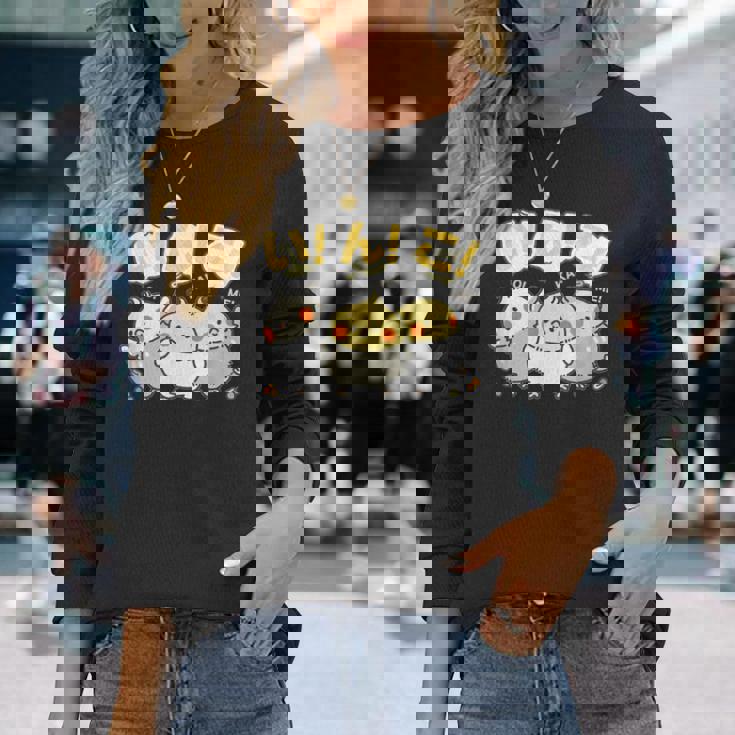 かわいい オカメインコ ユニークイラスト イラスト 丸い 鳥 【Cockatiel】 長袖Tシャツ 彼女への贈り物