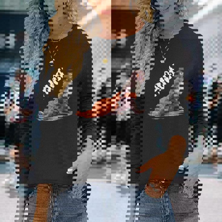 かわいい赤ちゃん猿の名前付きパンチシャツパンチモンキーサポーター 長袖Tシャツ 彼女への贈り物