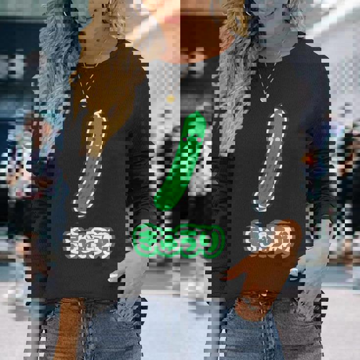 きゅうり 胡瓜『Oyasai お野菜』ゆる かわいい キャラクター 面白い 長袖Tシャツ 彼女への贈り物