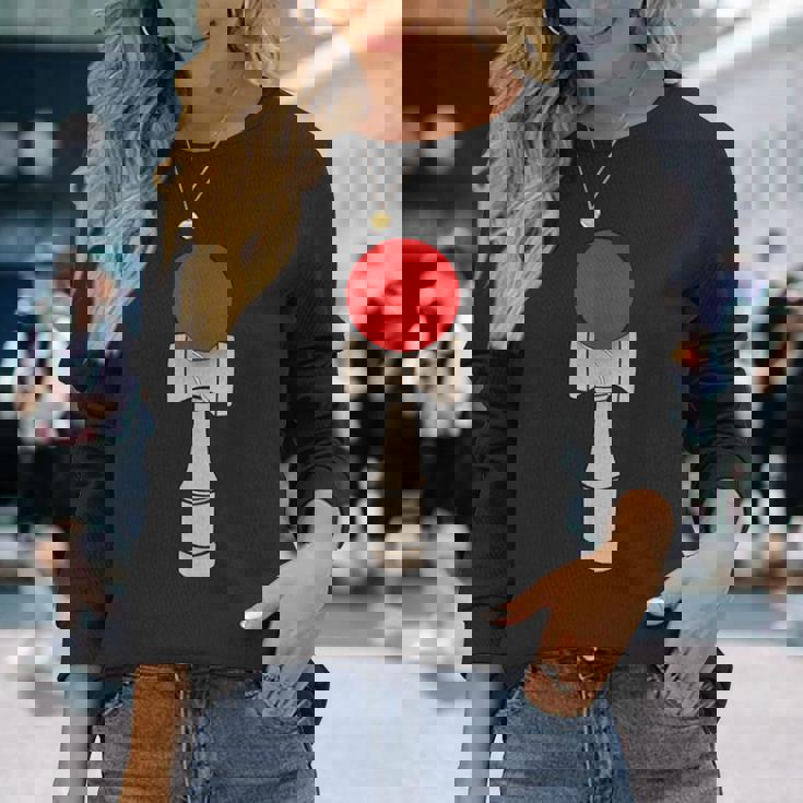 けん玉 日本製ボールとカップシャツ 長袖Tシャツ 彼女への贈り物