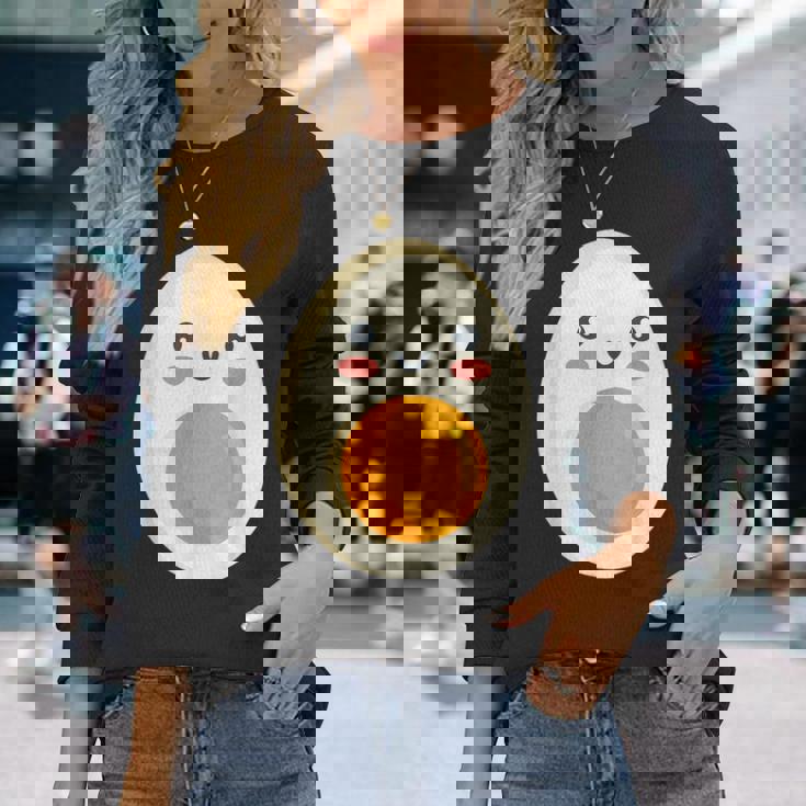 ゆで卵 朝食用卵 長袖Tシャツ 彼女への贈り物