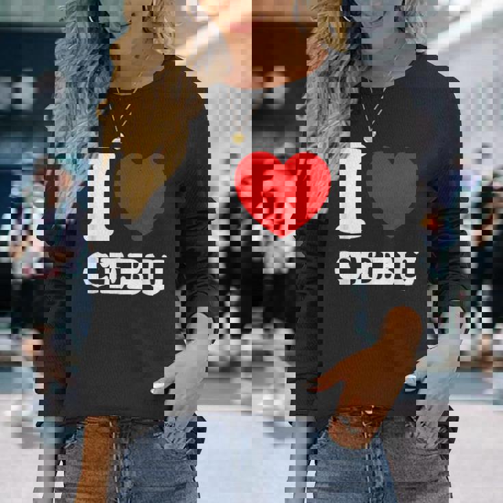 アイラブセブ、フィリピン、フィリピン 長袖Tシャツ 彼女への贈り物