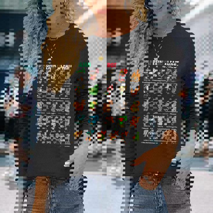 イタリアンブレインロットアルファベットキャラクター おもしろミーム 長袖Tシャツ 彼女への贈り物