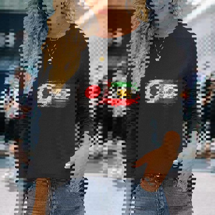 イランと日本一緒、半分日本人、半分イラン人 長袖Tシャツ 彼女への贈り物