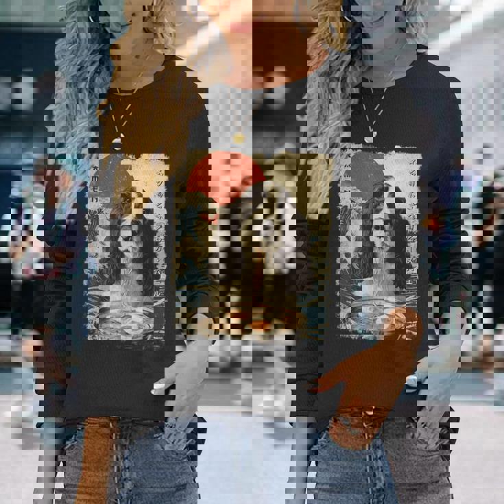 イングリッシュスプリンガー・スパニエル 英語 スプリンガー スパニエル 犬 ラーメン 長袖Tシャツ 彼女への贈り物