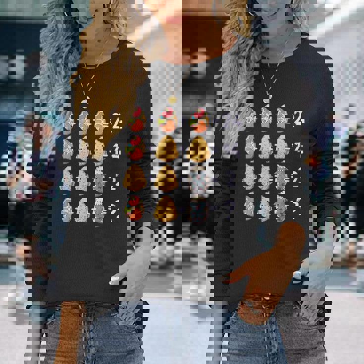 イースター数学教師、数学的数字パズル、イースターエッグ 長袖Tシャツ 彼女への贈り物