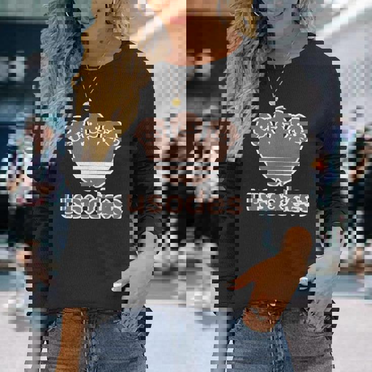 ウソデス Usodes かわうそです。《ブラウン 茶》コツメカワウソ かわいい ブランド パロディ 面白い 長袖Tシャツ 彼女への贈り物