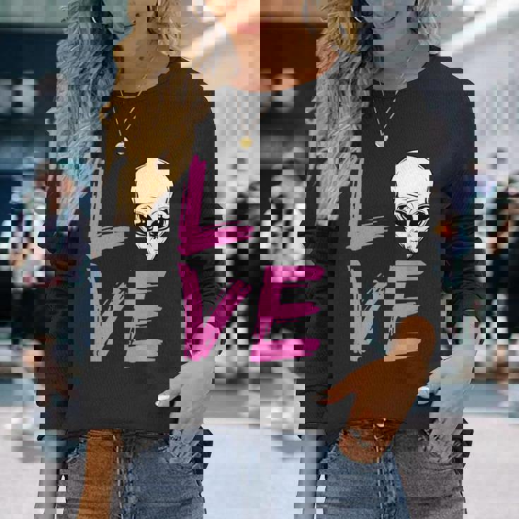 エイリアンラバーtシャツ エイリアンフェイス Ufo ファニーtシャツ 長袖Tシャツ 彼女への贈り物