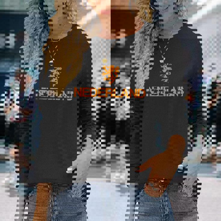 オランダエンブレムライオンオランダ 長袖Tシャツ 彼女への贈り物