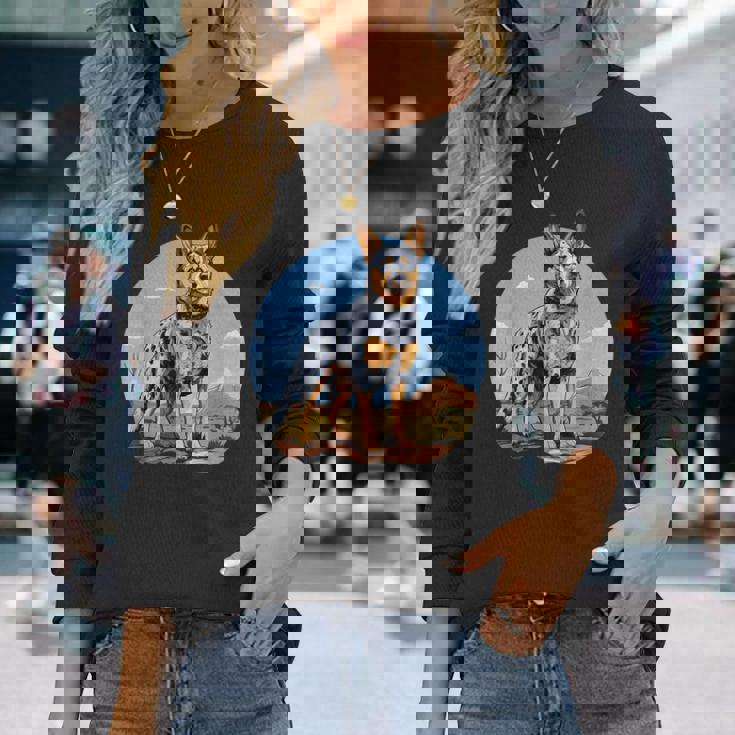 オーストラリアンキャトルドッグ ママドッグ オーストラリアンキャトルドッグ 長袖Tシャツ 彼女への贈り物