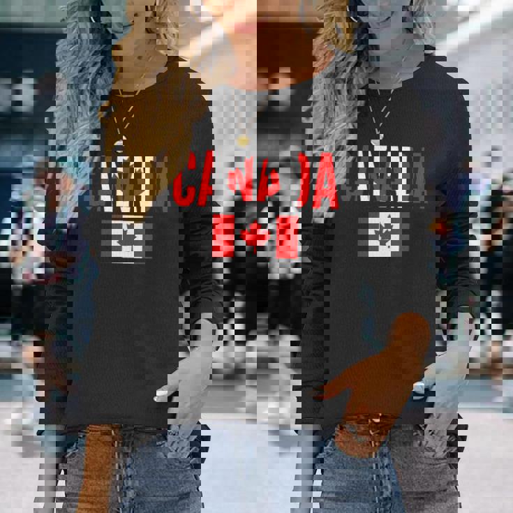 カナダ カナダの国旗 長袖tシャツ 長袖Tシャツ 彼女への贈り物