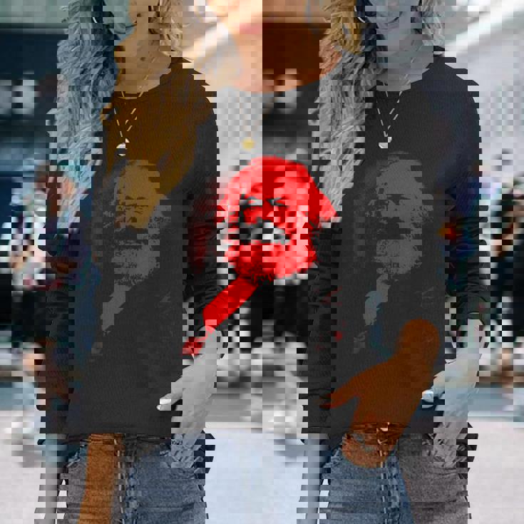 カール・マルクス哲学者哲学共産主義者 長袖Tシャツ 彼女への贈り物