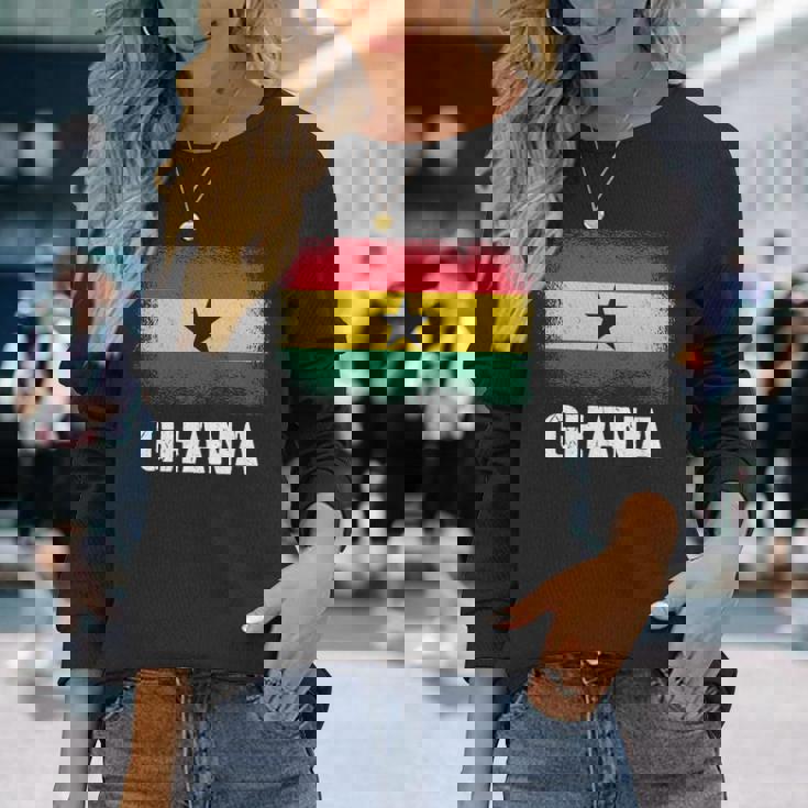 ガーナの旗 ガーナ 長袖tシャツ 長袖Tシャツ 彼女への贈り物